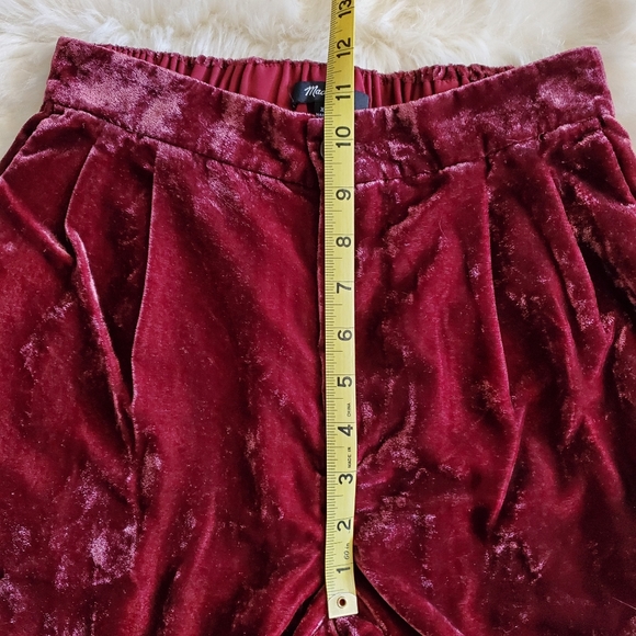 Madewell Red Velvet Tapered Pleat Pull-On Pants XS - Picture 14 of 15
